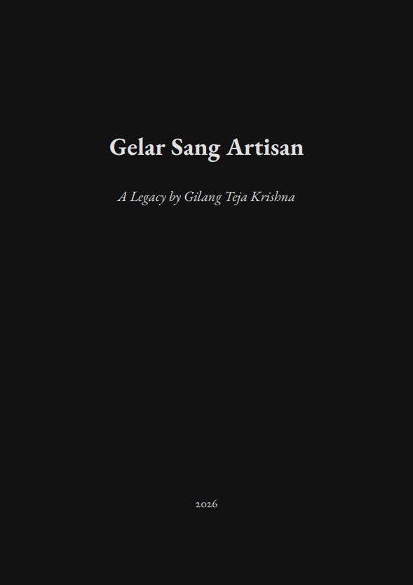 Gelar Sang Artisan Book Cover, A Publication by Gilang Teja Krishna